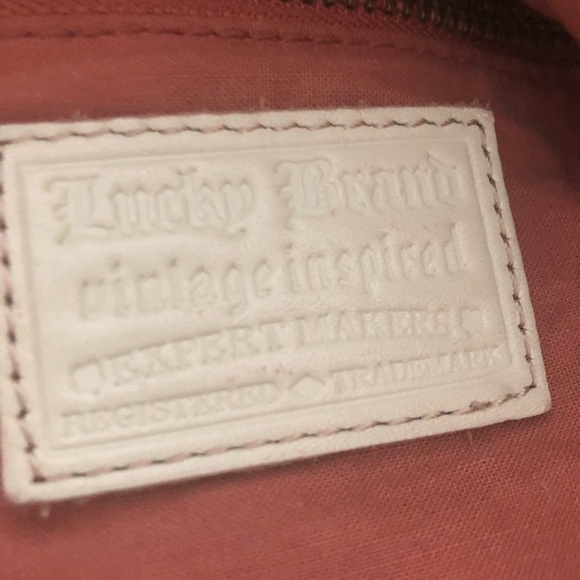 Lucky Brand VTG Inspired Authentic Cream Buttery Leather Hobo Boho Shoulder Bag - Picture 6 of 10